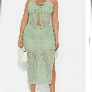 Fashion Nova Green Skirt Set
